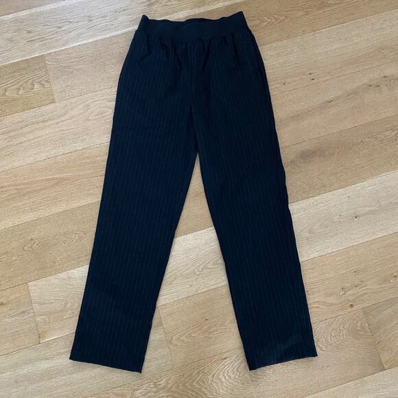 Steele The Manson Trousers in Pinstripe Black - Picture 1 of 7